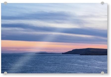 artboxONE Acrylglasbild 30x20 cm Natur Shetlandinseln am Abend Bild hinter Acrylglas - Bild shetlandinseln Berg Insel