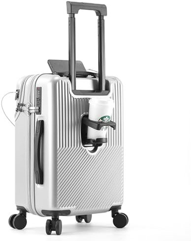lesulety Valise Voyage Suitcase Valise À roulettes Bagage Cabine 56x39x23 Cm Luggage Valise Legere Valise Moyenne Taille avec Compartiment pour Ordinateur Portable Et Porte-Gobelet,Argent,20in