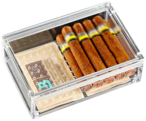 Zigarrenkisten, Humidore, Transparenter Acryl-Zigarren-Humidor, Pvc-Heimaufbewahrung, 20 Zigarrenbox-Humidor Mit Feuchtigkeitspaket, Zigarren-Luftbefeuchterbeutel