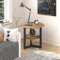 MIAUWUUFHOME Massivholz Beistelltisch Rund, Kleiner Tisch, Couchtisch klein, Wohnzimmertisch, Stauraum für Wohnzimmer Schlafzimmer, Nachttisch Modern, Coach-Tisch CJZ1338