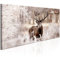 murando - Tableau décoratif animal 140x70 cm - Impression sur toile colorée - Décoration murale pour salon et chambre - Beige marron - Hiver des arbres cerf nature des champs animaux g-C-0065-b-d