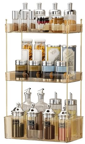 Nohozi 3 Tier Bathroom Countertop Organizer, Makeup Skin Care Organizer, Perfume Tray Vanity Countertop Organizer for Bathroom Countertops