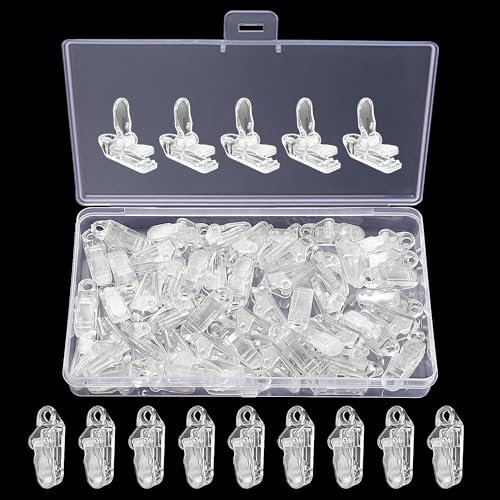 YIXISI 50 Pezzi Tenda Clip, Clip per Teli Morsetti, Tende da Campeggio Clip, Tenda Morsetto, per Copertura Auto Barca A Scatto Tenda (Trasparente)