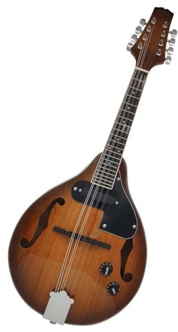 Principiante mandolina Instrumento Musical Mandolina De Ocho Cuerdas Instrumento Popular Tibetano Mandolina Eléctrica(Dark brown)
