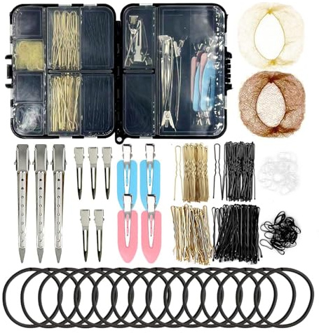 Bobby Pins - 160 Pcs Hair Pins and Bands for Women, Hair Tools Set with Organizer Box