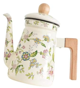 FLCPJGV Herd Teekanne Emaille Kaffeekanne Emaille Vintage Design Outdoor Wasser Milchwärmer Küche Kochendes Wasser Kaffee Wasserkocher