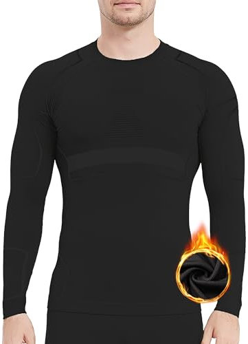 NOOYME Thermo Unterhemd Herren Thermoshirt Herren elastisch Funktionsunterwäsche Herren warm Thermo Oberteil Herren Skiunterwäsche Herren atmungsaktiv flexibel Thermounterhemd Thermounterwäsche Herren
