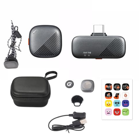 Godox Cube-SC Kit1 2,4G Kabelloses Mikrofonsystem Magnetische Minimikrofone Dual-Mode-Rauschunterdrückung 300-M-Übertragung Rec-Steuerung Eingebauter Akku-Ersatz für Smartphones