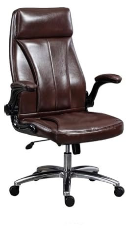 ZKALQECNF Siege de Bureau Chaise de Bureau inclinable et pivotante for Ordinateur, Chaise d'affaires à Dossier Haut, Chaise d'étude Fauteuil de Bureau(Bruin)