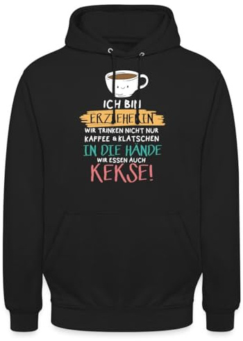 Spreadshirt Ich Bin Erzieherin Kaffee Kekse Kindergarten Kind Unisex Hoodie