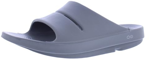 OOFOS OOahh Recovery Slide - Women’s and Men’s, Jet Black, 11 Women/9 Men