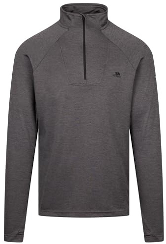Trespass Mens Long Sleeve T-Shirt Valin Black Marl in Size - M