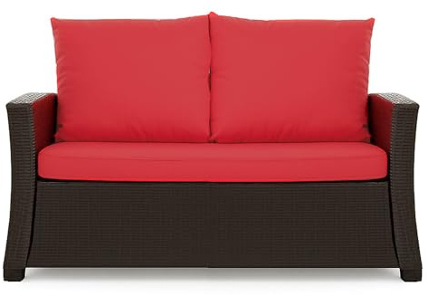 Setgarden® Bankauflage - Outdoor sitzkissen für Gartenbank für polyrattan- Polster Auflage Outdoor - Bankpolster Auflage für Hollywoodschaukel Rattan Sitzbank (Rot, 140x60x50cm)