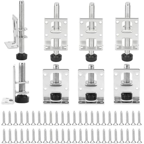 SQLJYU Pieds de Meuble Réglables en Acier 55mm+102mm, Pour Tables, Étagères et Armoires