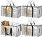 Withosent 100L Borsa Portaoggetti Grande, 4 Pezzi Impermeabile Borse di Stoccaggio Trasloco con Cerniera e Maniglia, Pieghevole Scatole Armadio Viaggio per Vestiti, Trapunte, Trasparente