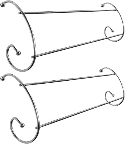 DUAYRA 2 Bar Chrome Radiator Airer | Heavy Duty Durable Clothes Dryer | Radiator Mounted Anti Slip Feet | Strong Laundry Washing Line Towel Rails Silver | Lightweight Portable Space Saving Design (2)