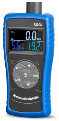 Gas Detector, Air Detector 5800G Monitor NH3 Gas Level W/Alert, 0-100ppm Particle Meter With USB Recharge Battery For Industry Farms(Rosso)