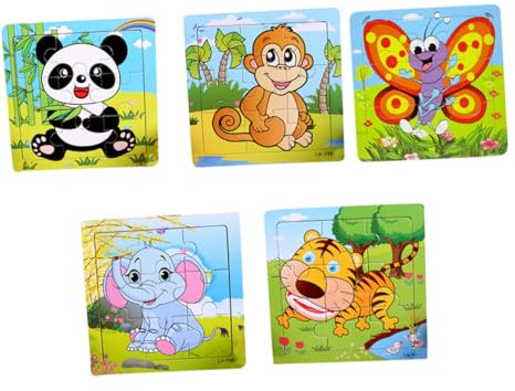 Supvox 5 Stück Puzzle- Aus Holz Kinderspielzeug Pädagogisches Hölzern