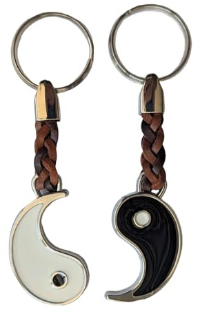 Claro Schmuck Schlüssel-Anhänger ANKr-26 Schlüsselring aus Metall Stärke 2 mm, Band aus Kunstleder, Gesamtlänge ca. 9cm-11cm