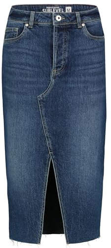 Sublevel Jeansrock Rock Jeans Langer Schnitt Maxi Midi Mini Regular Fit Stretch Denim