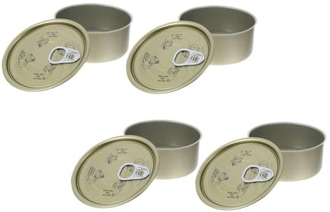 Mobestech 4 Stück Leere Lebensmittel Dosen aus Lebensmittelechtem Blech Wiederbefüllbare Snacks Behälter für Kuchen und Desserts für Partys und Feiern Vielseitig Einsetzbar