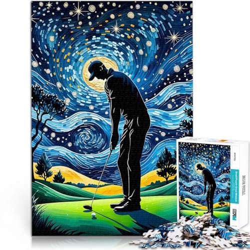 1000-teilige Puzzles für Teenager Spielzeug für die ganze Familie Golf Sternennacht Geburtstagsgeschenk, Geschenke, Wandkunst38x26cm