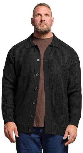 BadRhino Big & Tall Long Sleeve Knitted Shirt - Men's - Plus Size Curve