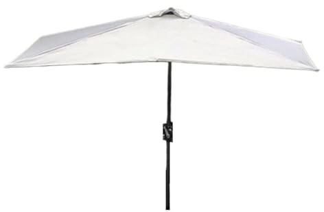 QUSYZD Parasol de Jardin, Parasol d'extérieur, Demi-Parasol de terrasse, Parasol de marché extérieur, Parasol Mural rectangulaire sans Base, Parasol de terrasse, Parasol de Plage,White-250 * 130cm