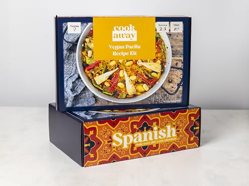 Spanish Vegan Paella by Cookaway | Recipe Kit | Vegan | Vegetarian | Authentic Spanish at Home | Premium Specialist Ingredients | Fun Cooking Experience | Gift | Restaurant Quality | Serves 2-3