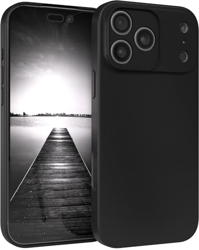 EAZY CASE - Silikonhülle für iPhone 17 Pro Max Hülle Silikon Case Schwarz weich stoßfeste Handyhülle Schutzhülle mit Kameraschutz Dünn Premium Schutz Cover TPU Phone Bumper in Mattschwarz