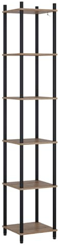 Vicco Eckregal Bivio, Goldkraft Eiche/Anthrazit, 30 x 163.5 cm | 6 Ablageflächen, zur Aufbewahrung in Ecken und einfachen Wandmontage