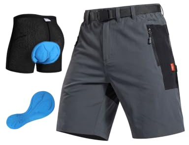 INBIKE MTB Shorts Mountainbike Hose Herren Wanderhose Sommer mit 3 Taschen Elastisch Schnelltrockned Atmungsaktiv Weich UV-Protect Radsport Outdoor CS106