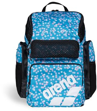 Arena One Go Rucksack für Schwimmer, Athleten, Sport, Fitnessstudio, Multisport, Tagesrucksack, große Größe, Trainingsausrüstung, Schwimmtasche für Damen und Herren, 45 Liter, Arena-Blumen