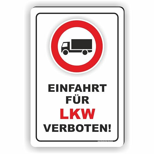 EINFAHRT FÜR LKW VERBOTEN - keine Wendemöglichkeit - SCHILD/D-012 (30x45cm Schild)