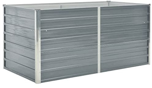 vidaXL Pot de fleurs en acier galvanisé Gris