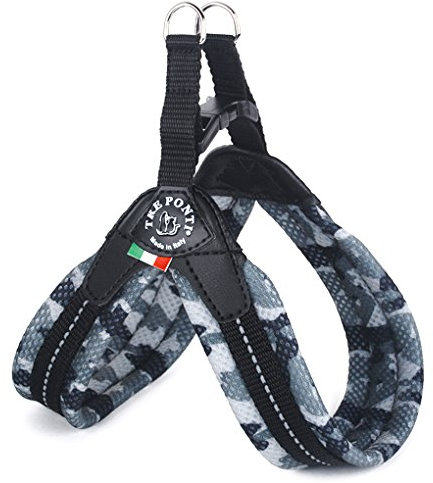 Tre Ponti Geschirr Easy Fit Soft Mesh mit Click Verschluss in div. Farben und Größen, Farbe:Camouflage grau, Größe:Gr 4. / 49-52 cm/bis 14kg