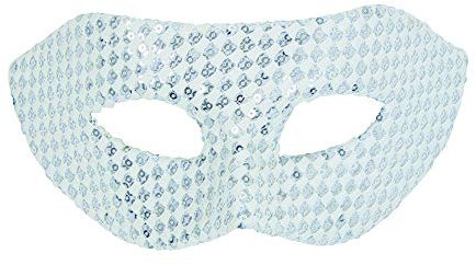Bristol Novelty EM124 Augenmaske mit Pailletten, Weiß, Damen, Einheitsgröße