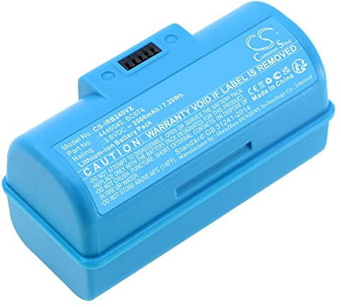 CS-IRB240VX Akku 2000mAh Kompatibel mit [iRobot] Braava Jet 240, Braava Jet 241, 244, 245, Mopping Robot Ersetzt 4446040, BC674