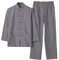 G-LIKE Herren Anzug Chinesischer Stil - Traditionelle Kampfkunst Kung Fu Tai Chi Wushu Klassisch Tangzhuang Langärmelig Hemd Hose Training Uniform Frühling Herbst Freizeit Kleidung (Dunkelgrau, M)
