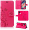 betterfon Étui de protection, compatible avec Wiko View 5/View 5 Plus, en cuir synthétique, portefeuille, pour View 5/View 5 Plus, motif de fleurs, rose