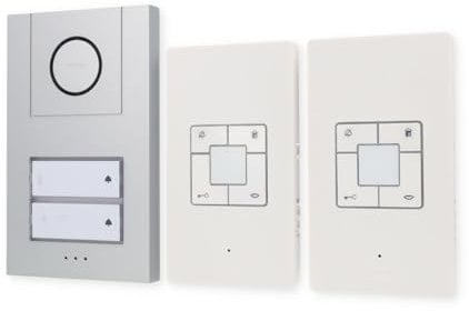M-e modern-Electronics Vistus AD ALU 4020 S Vistus Türsprechanlage Kabelgebunden Komplett-Set 2 Fam