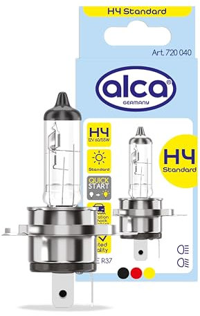 alca® Halogenlampe H4 Fahrzeuglampe Glühbirne Auto Leuchtmittel V 60W Sockel: P43t