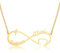 HSWYFCJY Collier Prénoms Personnalisé Infini, Collier Infini Femme avec 2 Noms Personnalisable, Collier Personnalisé Bijoux Cadeau en Or/Rose/Argent