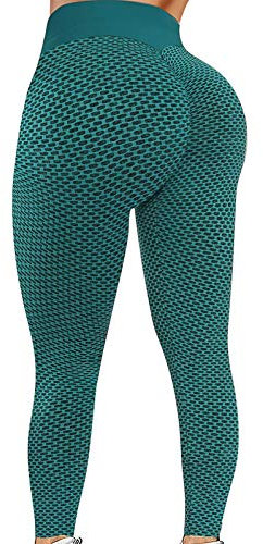 YEBIRAL Tik Tok Leggings Damen Honeycomb Scrunch Butt Bubble Leggings Sexy Booty Push Up Leggins Sporthose Anti Cellulite High Taille Sport Fitness Hose Sportleggings Yoga Pants