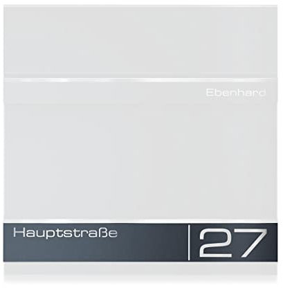 Metzler Edelstahl Briefkastenschild - V2A Edelstahl Gravur Blende für Straßennamen - Ersatzschild für Hermann Briefkästen - Selbstklebende Ruckseite - Individuelle Beschriftung