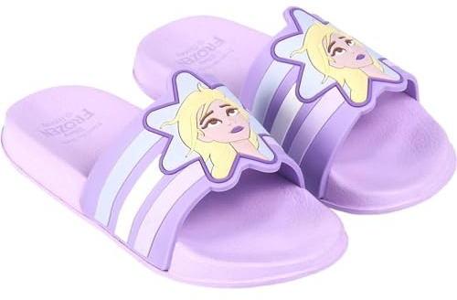 CERDÁ LIFE'S LITTLE MOMENTS Jungen Kinderslippers meisjes met motieven van ijskoningin bedrukt | Zomersandalen EVA-zool Kinder Pantoletten M dchen mit Motiven von Eisk nigin 2 Bedruckt Sandalen Sommer EVA Sohle , Lila, 27 EU