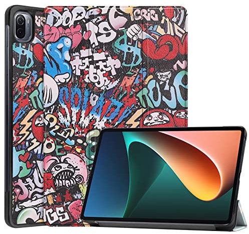 BaiBaiDY Cover per Xiaomi Mi Pad 5 Pro, Custodia Protettiva Ultra Leggera con Funzione Sleep/Wake Automatica, Custodia per Xiaomi Mi Pad 5 Pro Tablet.(Graffiti)