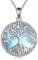 YAFEINI Lebensbaum Kette Mondstein Anhänger Halskette 925 Sterling Silber Baum des Lebens Halskette Baum Leben Schmuck Geschenk für Damen Mädchen Mama (Mondstein-Lebensbaum)