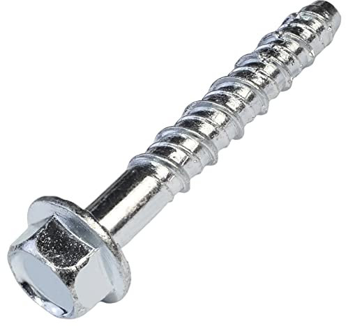 AERZETIX - C57357 - Lot de 10 Vis pour béton à tête hexagonale à embase/collerette Ø7.8x50 mm - fixation directe sans cheville - pour clé à 6 pans 10 mm - en acier - pour rénovation construction