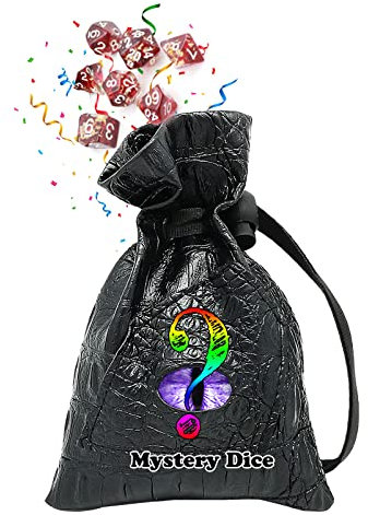 Haxtec Mystery Würfel Set mit Drachenauge DND Würfel Tasche Polyeder D&D Würfel Beutel für Münzen und Dungeons und Drachen Zubehör DND Geschenk